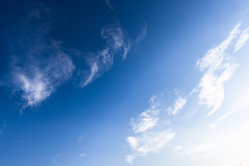 Wall Mural - deep blue sky with white clouds. natural background