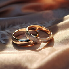 Poster - wedding rings on a table