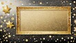 rectangle gold glitter frame isolated on background illustration png clip art template for card poster banner header