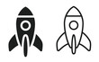 Icons representing rocket and spacecraft business