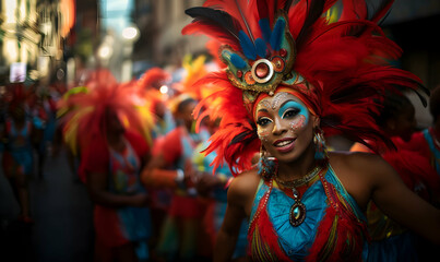 Carnival Background for Social Media Design, African American women in Tribal Clothing, Straight out of a Fairy Tale and Circus Fairs