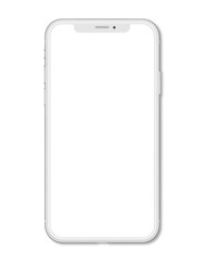 Phone mockup - clipping path, Studio shot of smartphone with blank white screen for web site design, app for mobile phone and advertisement, Isolated design element transparent PNG
