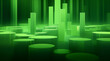 © Jan - Ambient green cylinder shapes in abstract form set against a dark scene.
