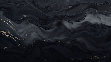 handmade acrylic paint creating a black liquid marble background