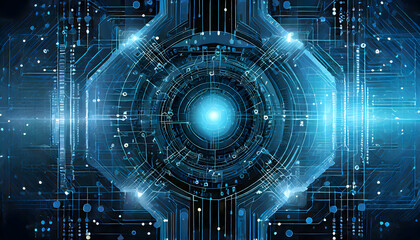 Digital abstract pattern inspired by artificial intelligence, blending circuit-like elements and binary code to convey the concept of machine learning