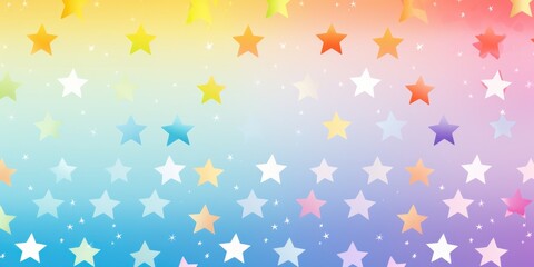 Wall Mural - Colorful cheery rainbow star background wallpaper. Children's cartoon bedroom design. Abstract sky cloudscape.