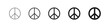 Peace symbol. Set isolated line icons, vector