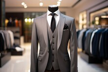 Clothing Store Ambiance Luxurious Mens Suit Sophisticated Store