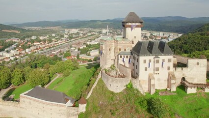 Wall Mural - Aerial view of the Trencin castle in Slovakia