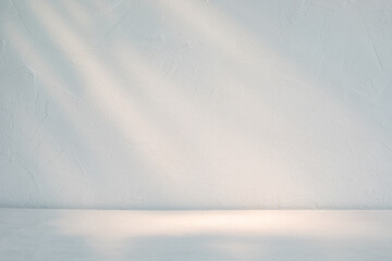 Wall Mural - Pastel blue background with sunlight and shadows on it