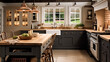 Dark kitchen decor, cottage interior design and house improvement, English in frame kitchen cabinets in a country house style