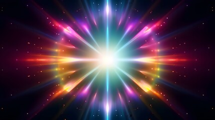 flare background. sunlight ray flash effect on black. star spot or sun shine glow light on lens. gle