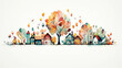 © kichigin19 - a row of colorful watercolor houses, a city street is a simple multicolored illustration for a children's book