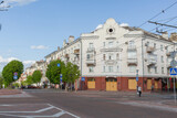 historical buildings on the side of the street in chernihiv