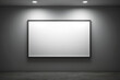 © Maizal - Empty frame hang on the wall with lamp in minimalist gallery