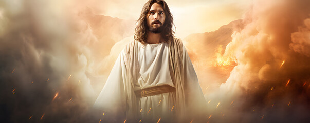 Jesus Christ, Savior of mankind. Banner