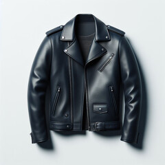 Wall Mural - Black leather jacket mockup created by AI