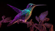 Hummingbird ultraviolet color forest tree Generative AI
