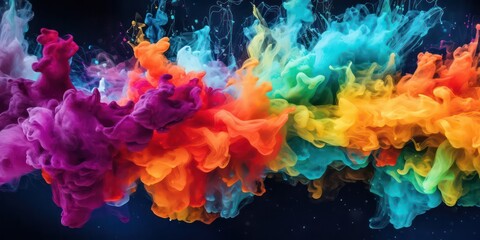 Poster - Abstract ink splash background typically features expressive and fluid ink splatters, creating a dynamic and artistic visual effect.