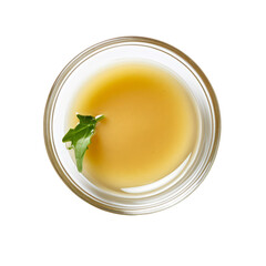 Wall Mural - Closeup of a delicious salad dressing on a white transparent background