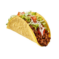 Wall Mural - Closeup of delicious taco on white transparent background