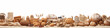 bread and various rolls isolated on a white background composition is a long narrow panorama of the top of the site.