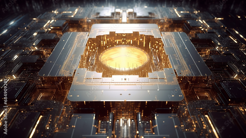 quantum processor computer network big data. Stock Illustration | Adobe ...