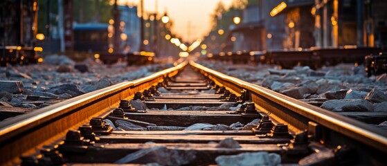 When it's daylight, crossing the wooden railway tracks .