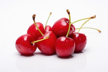 Wall Mural - Pair of sweet cherry fruits with stems