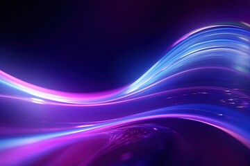 Wall Mural - abstract futuristic background with pink blue glowing neon moving high speed wave lines and bokeh li