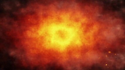 Wall Mural - looped danger fire flames with smoke animation.