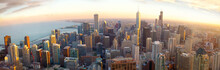 Chicago Panorama At Sunset