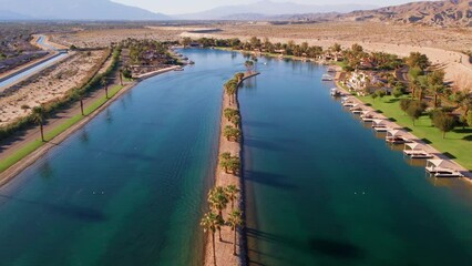 Wall Mural - Private lake in the coachella valley Desert 