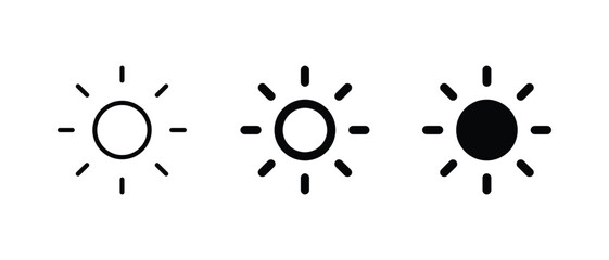 brightness icon, sun outline icon vector for web and mobile apps
