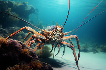 Wall Mural - Florida spiny lobster in the ocean