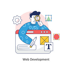 Wall Mural - web development vector filled outline design illustration. symbol on white background eps 10 file