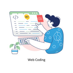Wall Mural - web coding vector filled outline design illustration. symbol on white background eps 10 file