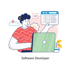 Software Developer vector Filled outline Design illustration. Symbol on White background EPS 10 File