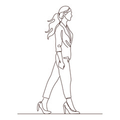 business woman drawing illustration hand drawn continous one line