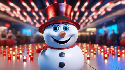 Canvas Print - snowman HD 8K wallpaper Stock Photographic Image 