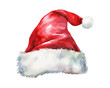 © Ann - Watercolor santa claus red hats