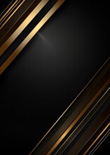 Abstract Template Of Gold And Black Stripes With Golden