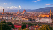 Florence, Italy. Aerial cityscape image of iconic Florence, Italy at beautiful autumn sunset.