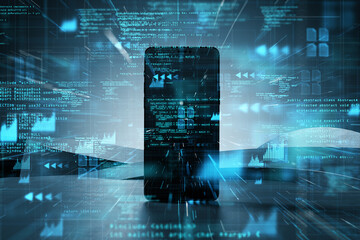 Smartphone with coding and financial data projection