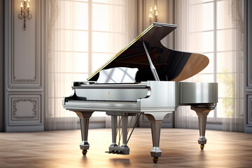 Wall Mural - grand piano on luxury empty room