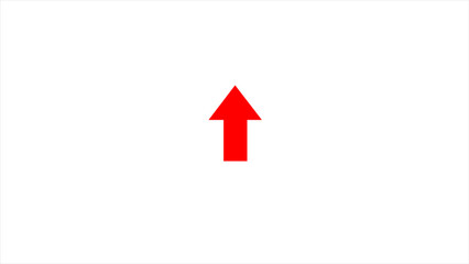 Wall Mural - Red arrow isolated on white. Flat Up arrow icon. Arrow sign icon. direction arrow up isolated icon illustration design.