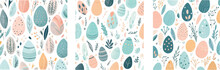 Easter Eggs Pattern Background