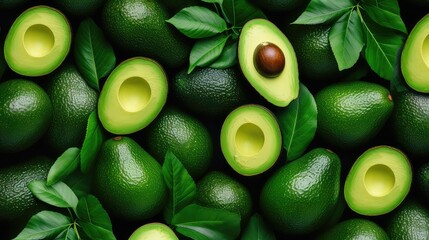 Wall Mural - fresh green healthy food avocado illustration natural vegetarian, plant based, sustainable clean fresh green healthy food avocado