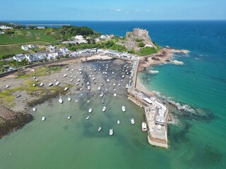 Wall Mural - Gorey, Town, and Castle, Jersey Channel Islands drone,aerial