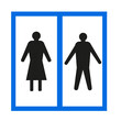 Panneau carré avec idéogramme indiquant des toilettes